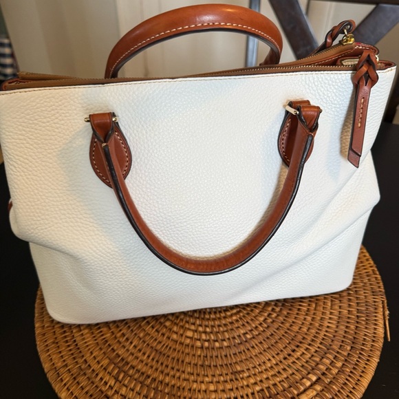 Dooney & Bourke White and Tan Satchel - Picture 5 of 13